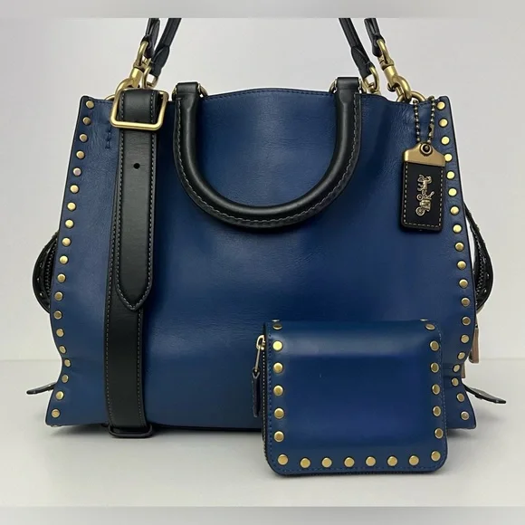 Coach Rogue 30 In Rivets & Wallet Set. Jennifer Lopez Collectors Special Edition - Picture 5 of 14